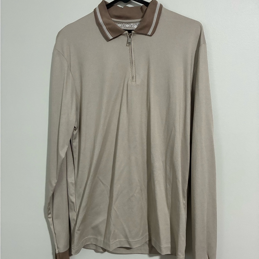 Men's Beige Long Sleeve Shirt
